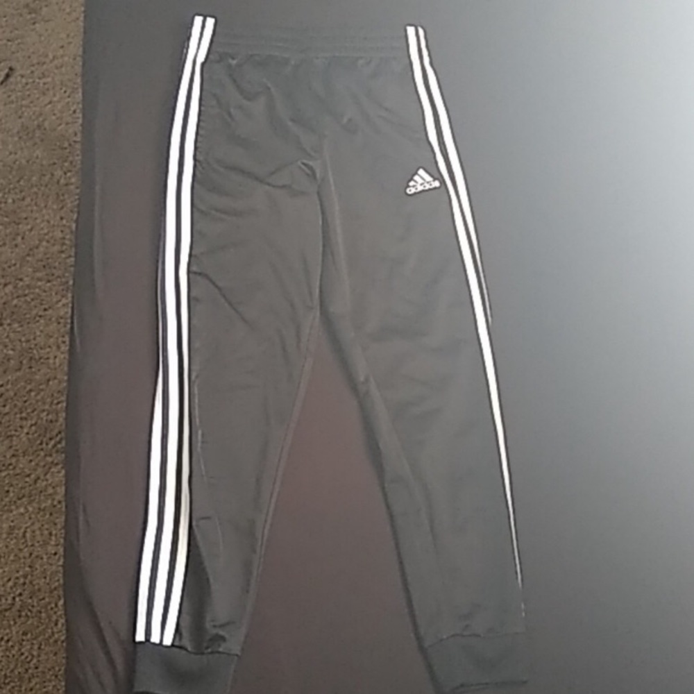Black and white adidas sweatpants
